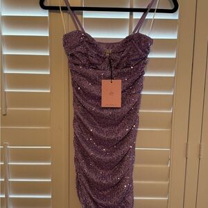Hello Molly Lavender Sequin Dress